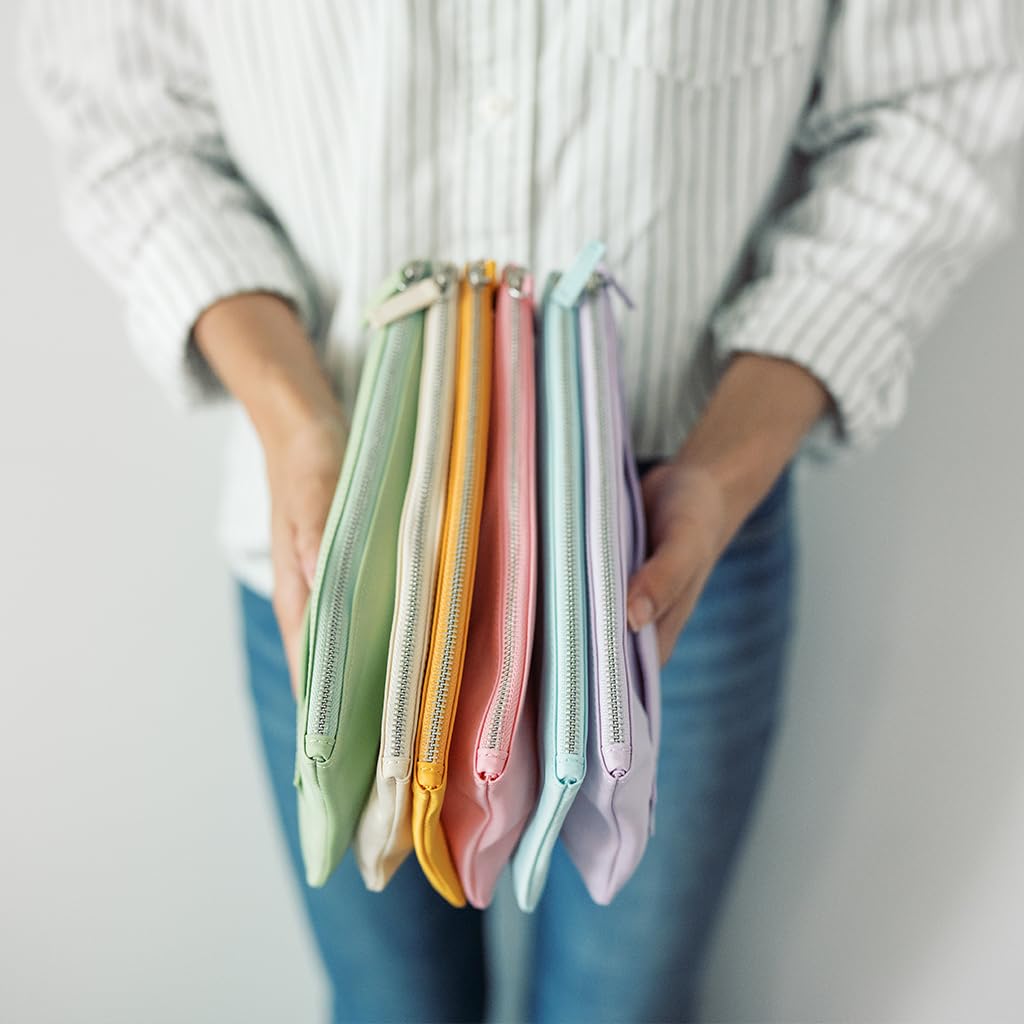 Honeycat Accordion Bag Clutch 6 Compartment Travel Zipper Compact Expandable Cosmetic Accessory Pouch in Pastel Dusk