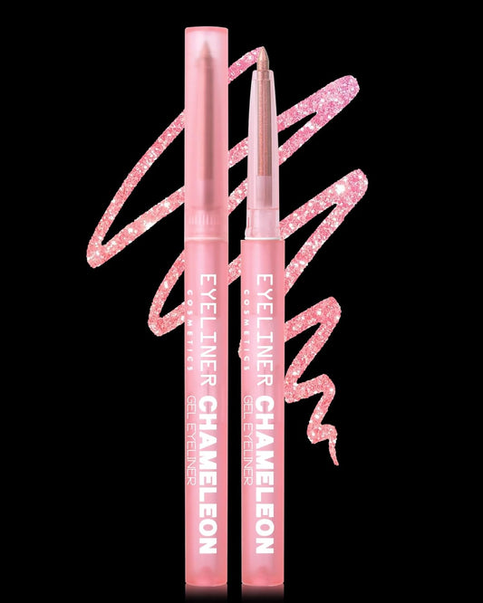 Skiennix Multichrome Gel Eyeliner - Pink Shifting Glitter, Waterproof & Long-Lasting Holographic Eye Makeup Pen