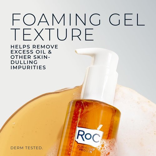 RoC Multi Correxion Revive + Glow Gel | Vitamin C Facial Cleanser with Glycolic Acid - 6 Ounces