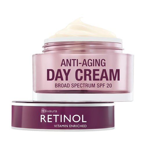 LIVAURA Retinol Day Cream SPF 20 - Broad Spectrum UVA/UVB Protection & Moisturizing Formula