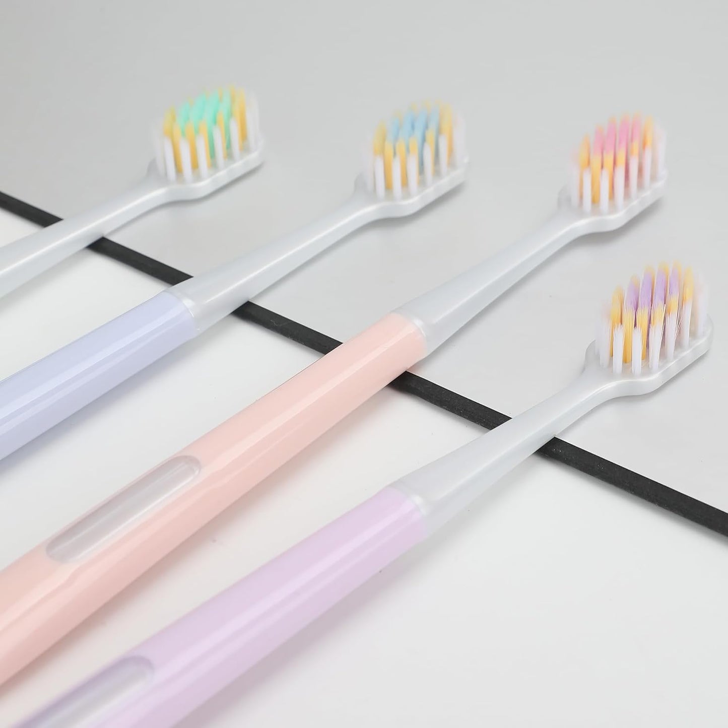 Skiennix Extra Soft Toothbrush - Ultra Soft Nano Bristles for Sensitive Teeth & Gums | 4-Pack Mix Colors