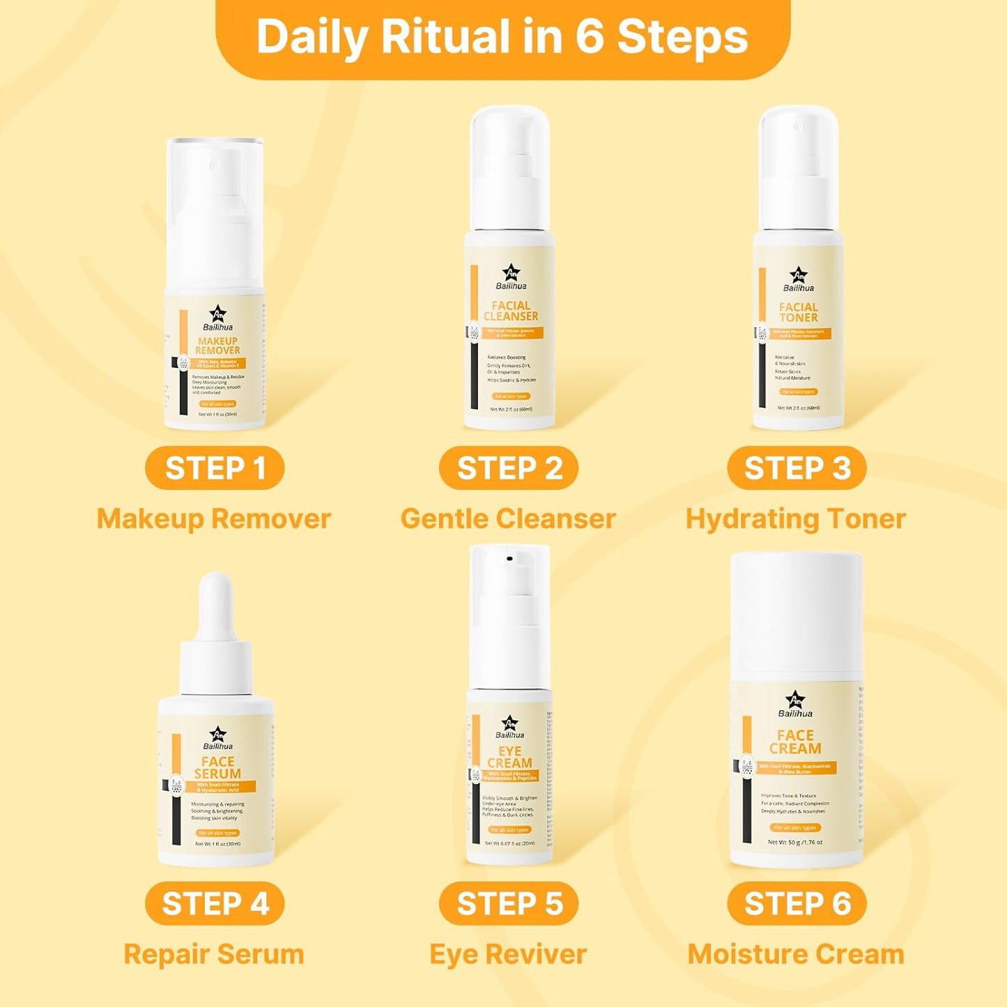 Skiennix Snail Mucin Facial Care Set - Travel Size Skincare Kit for Women & Teens | Perfect Gift for Birthdays & Holidays