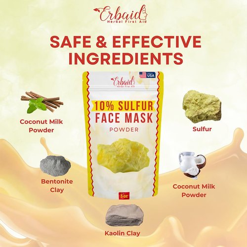 Regine Switzerland Sulfur Face Mask - All-Natural Brightening Clay Powder for Oily Skin | Cleanse Pores & Absorb Oil