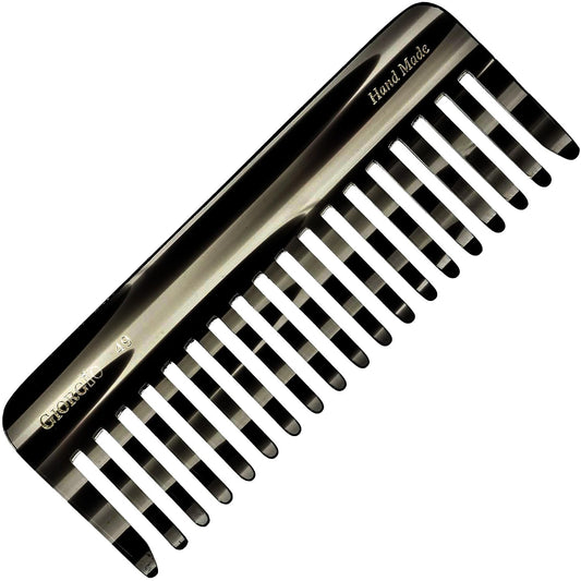 Giorgio G49 Yellow Tokio, Large Hair Detangling Comb, Wide Teeth for Thick Curly Wavy Hair, Detangler Comb For Wet and Dry, Handmade of Quality Cellulose, Saw-Cut, Hand Polished