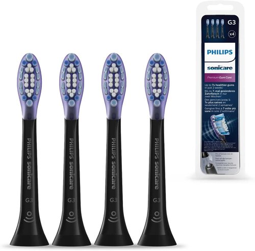 Philips Sonicare Replacement Brush Heads - Premium Gum Care, 4 Pack, Black - HX9054/33