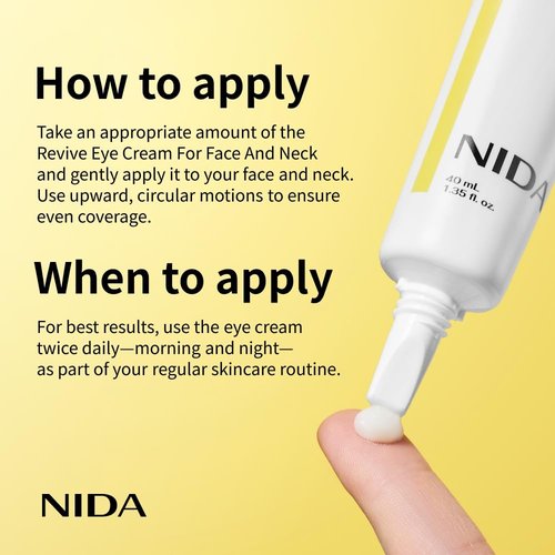 NIDA Revive Eye Cream - Probiotic Retinal Peptide Formula for Wrinkles & Fine Lines | 1.35 fl. oz. (40ml)