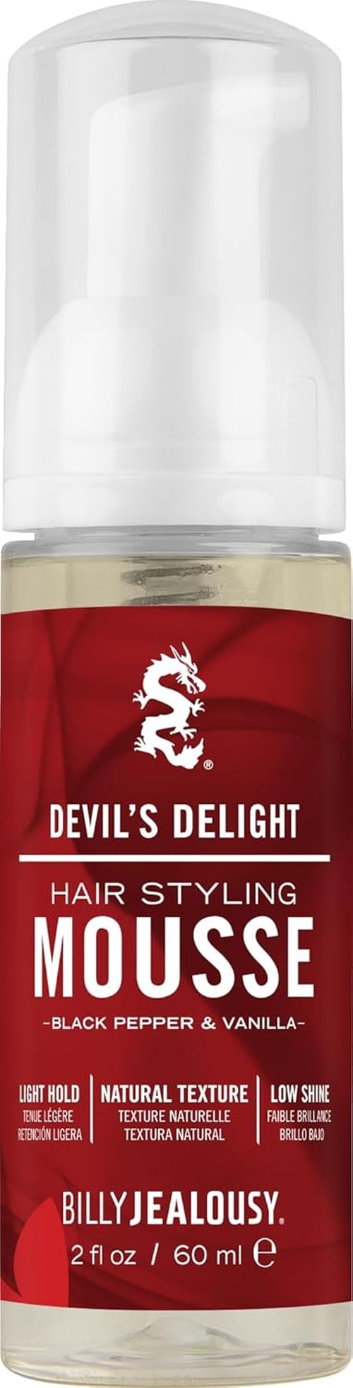 Billy Jealousy Devil’s Delight Hair Styling Mousse - Light Hold for Volume & Frizz Control | Travel Size, Vegan