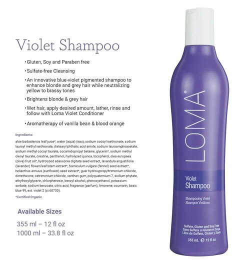 LOMA Violet Shampoo & Conditioner Duo - Sulfate, Gluten & Paraben Free | 12 oz Each