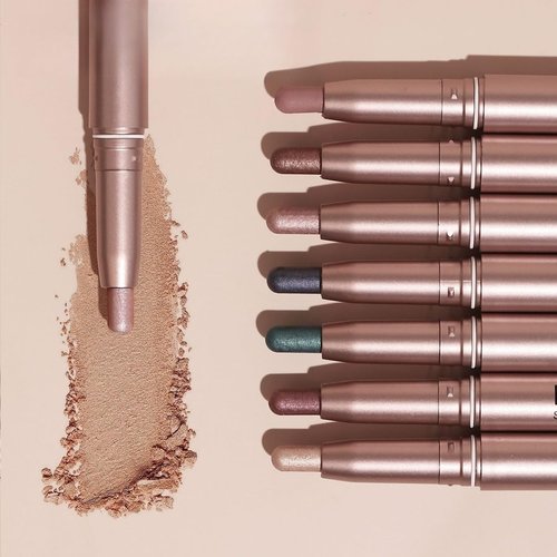 ONarisae Eyeshadow Stick Long-Lasting Cream Shimmer Finish Easy Apply with Built-in Smudger Blendable shimmer light pink