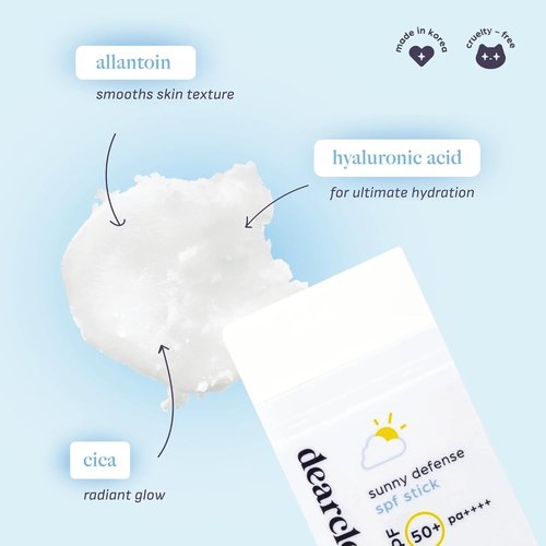 Dearcloud Sunny Defense Sunscreen Stick SPF 50+ PA++++ - Travel-Friendly Korean Sunscreen for Face (0.68 oz)