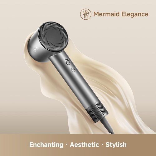 Dreame Glory Mix High-Speed Hair Dryer - Dual Voltage, 3 Magnetic Nozzles, Lightweight Black Design