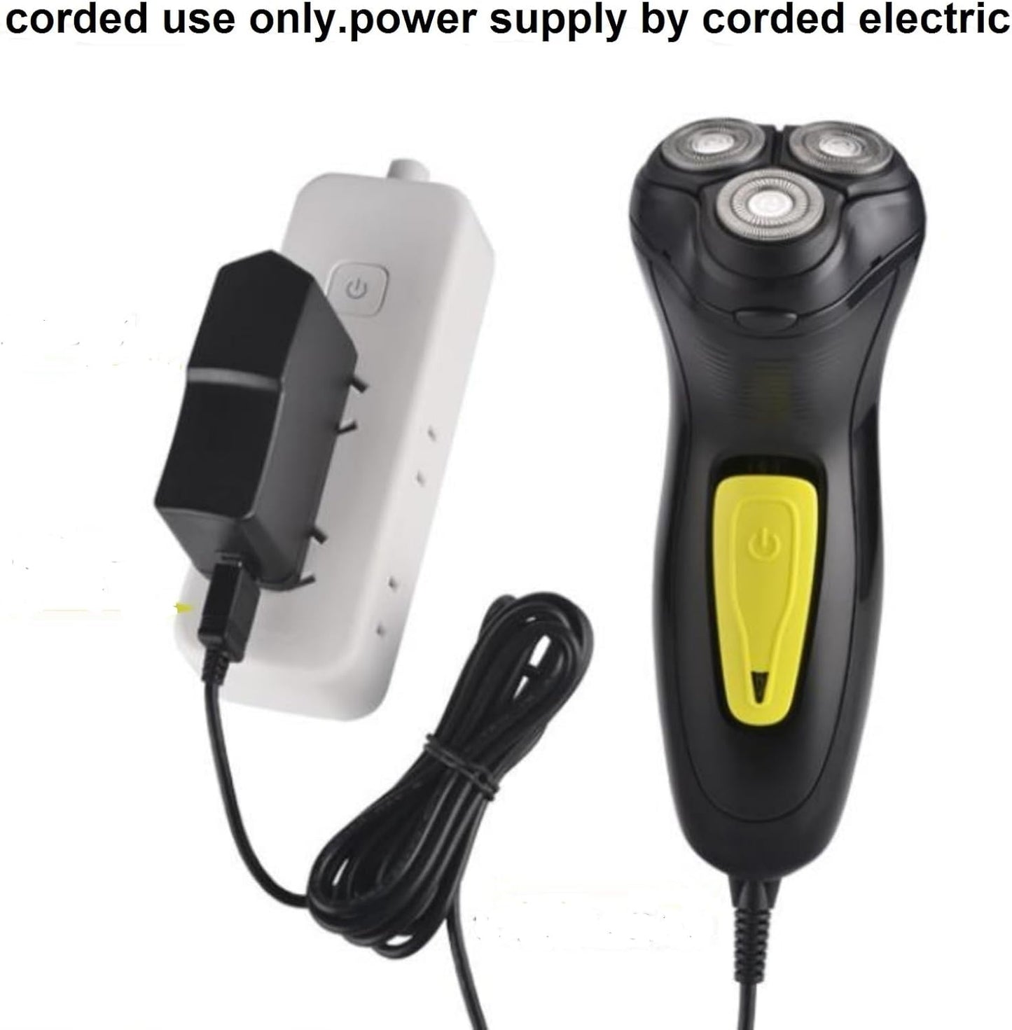 Skiennix Professional Corded Electric Shaver - 3D Rotary Razor for Close Shave & Bold Hair | Powerful 12V Motor