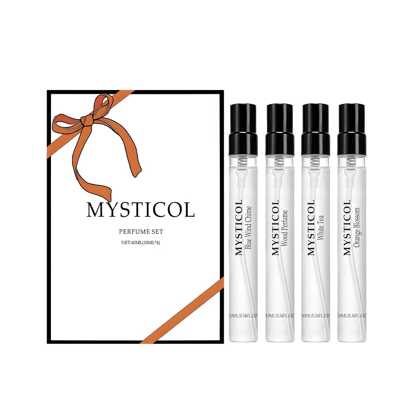 Skiennix Women's Perfume Discovery Set | 4 Travel-Size Fragrances (10ml Each) - Floral, Citrus, Tea & Woody Scents - Ideal Gift for Travel & Daily Use