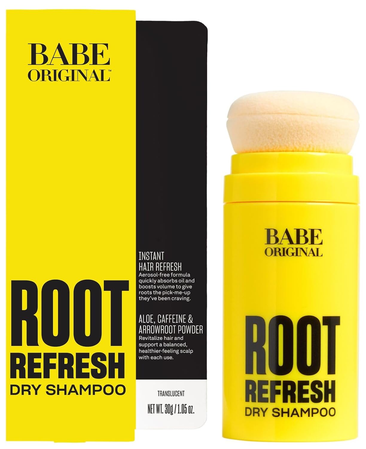 BABE ORIGINAL Dry Shampoo Powder - Clean & Volumized Hair | Absorbs Oil & Odor Instantly | Travel-Friendly Formula with Aloe Vera & Caffeine