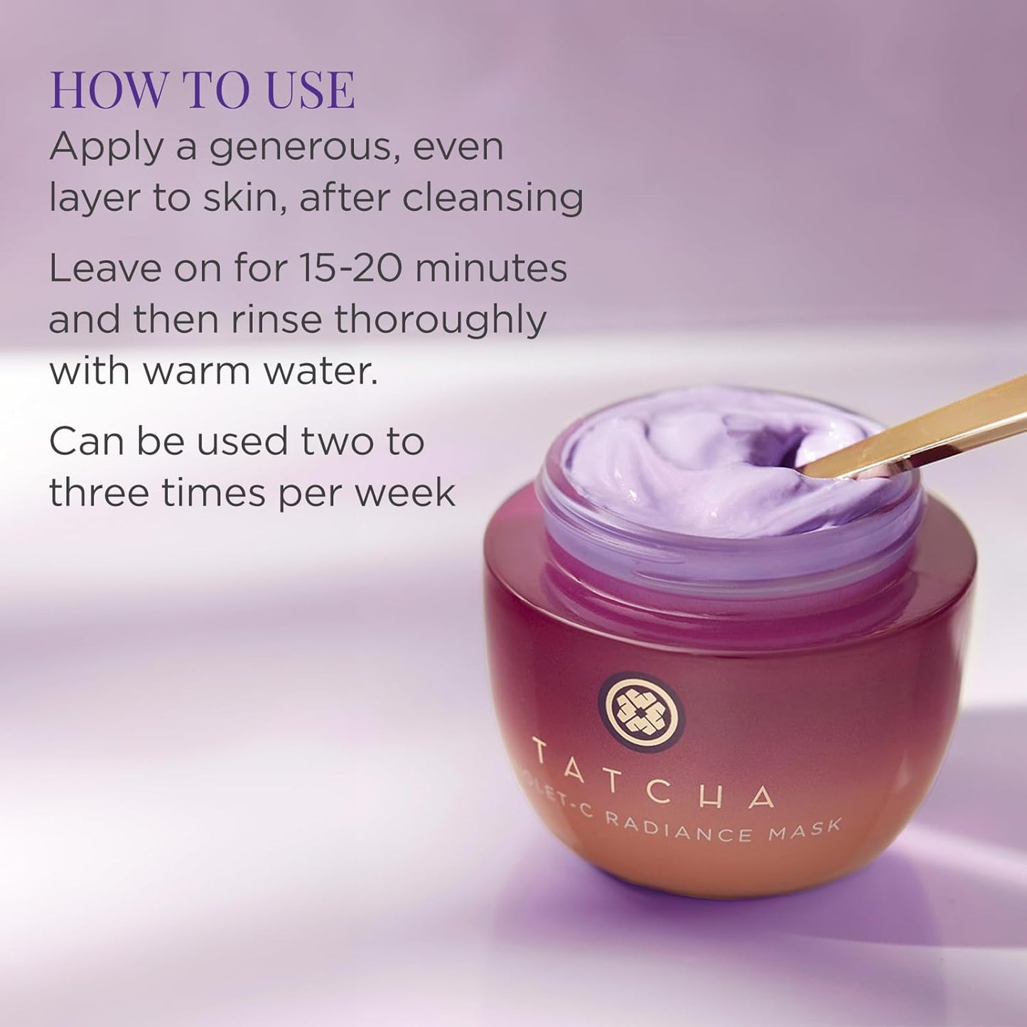 TATCHA Violet-C Radiance Mask - Creamy Firming Mask with Vitamin C for Glowing Skin | 50 ml / 1.7 oz