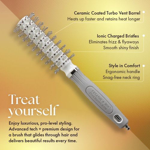 Olivia Garden Ceramic + Ion Turbo Vent Pro Hair Brush - Fast Drying & Frizz Control | Ideal for All Hair Types