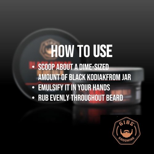GIBS Grooming Black Kodiak Beard Balm - Nourishing Formula for Soft, Manageable Beards | 2 oz
