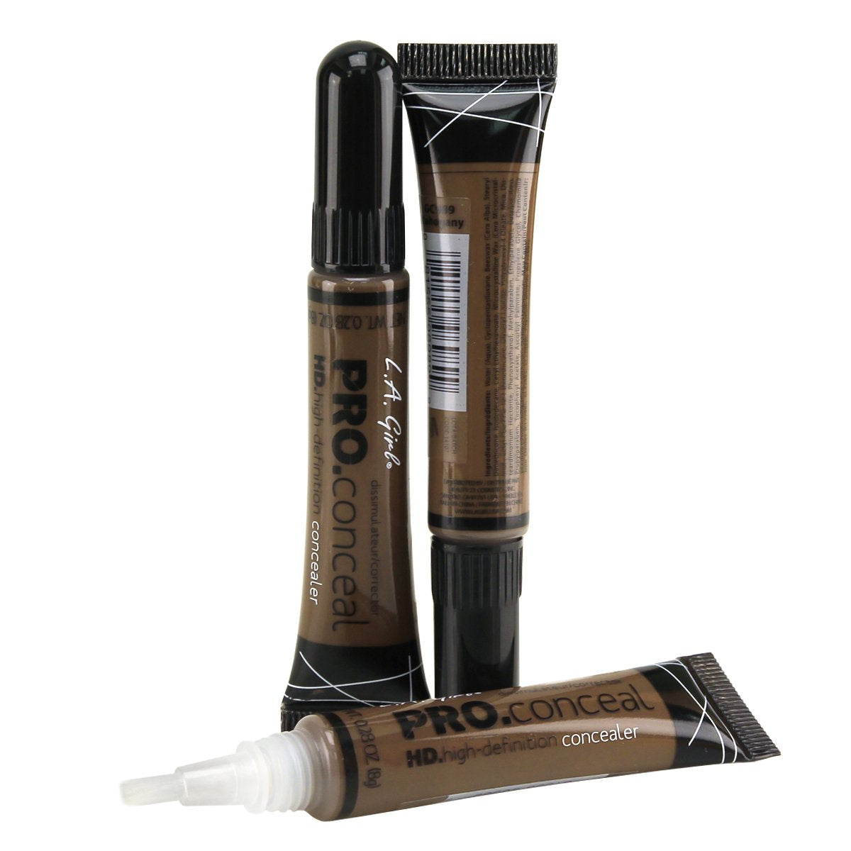 L.A. Girl Pro Conceal HD Concealer 0.28 oz, 8g (Pack of 3) - Mahogany