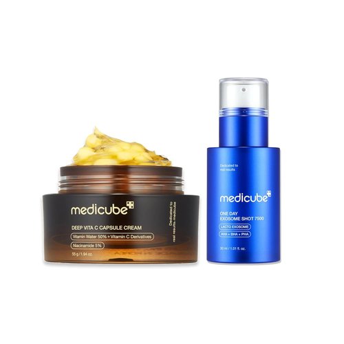 Medicube Flawless Skin Vitamin C Golden Capsule Face Moisturizer | 7,500 PPM Exosome Serum