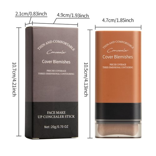 Korea Flawless Eraser Foundation Stick,Cooklesa Hydrating Lightweight Foundation Stick with Brush,Multiuse Foundation Stick Makeup Lightweight,Foundation Stick Makeup Built-In Foundation Brush (#4, 1)