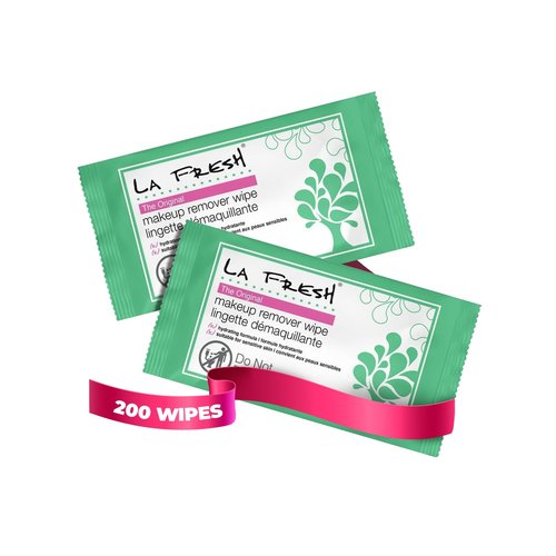 LA Fresh Makeup Remover Wipes - Vitamin E Infused for Face, Eyes & Lips | 200 Count Travel Pack