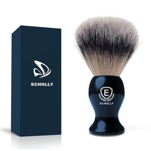 Echolly Luxury Shaving Brush for Men - Super Strong No-Shedding Bristles | Smooth Acrylic Handle