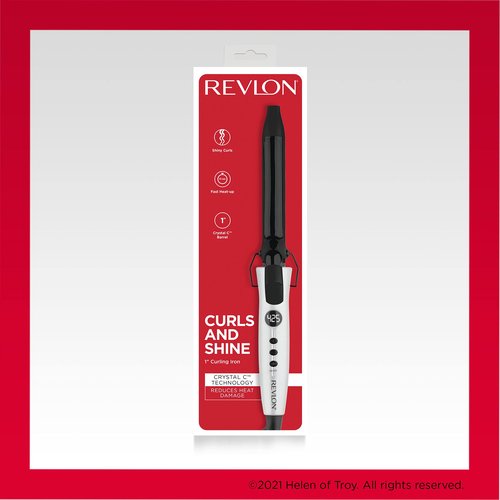 Revlon Crystal C + Ceramic Hair Curling Iron | Long-Lasting Shine and Less Frizz, (1 in)