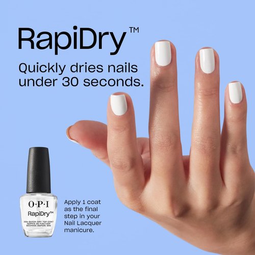 OPI Nail Lacquer Top Coat - Clear Nail Polish for High Shine & Long-Lasting Protection | Quick Drying, Chip Resistant