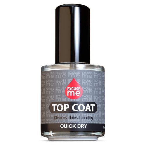 EXCUSE ME Duo Set - Quick Dry Top Coat & Base Coat for Long-Lasting Shine | 15 ml / 0.5 oz