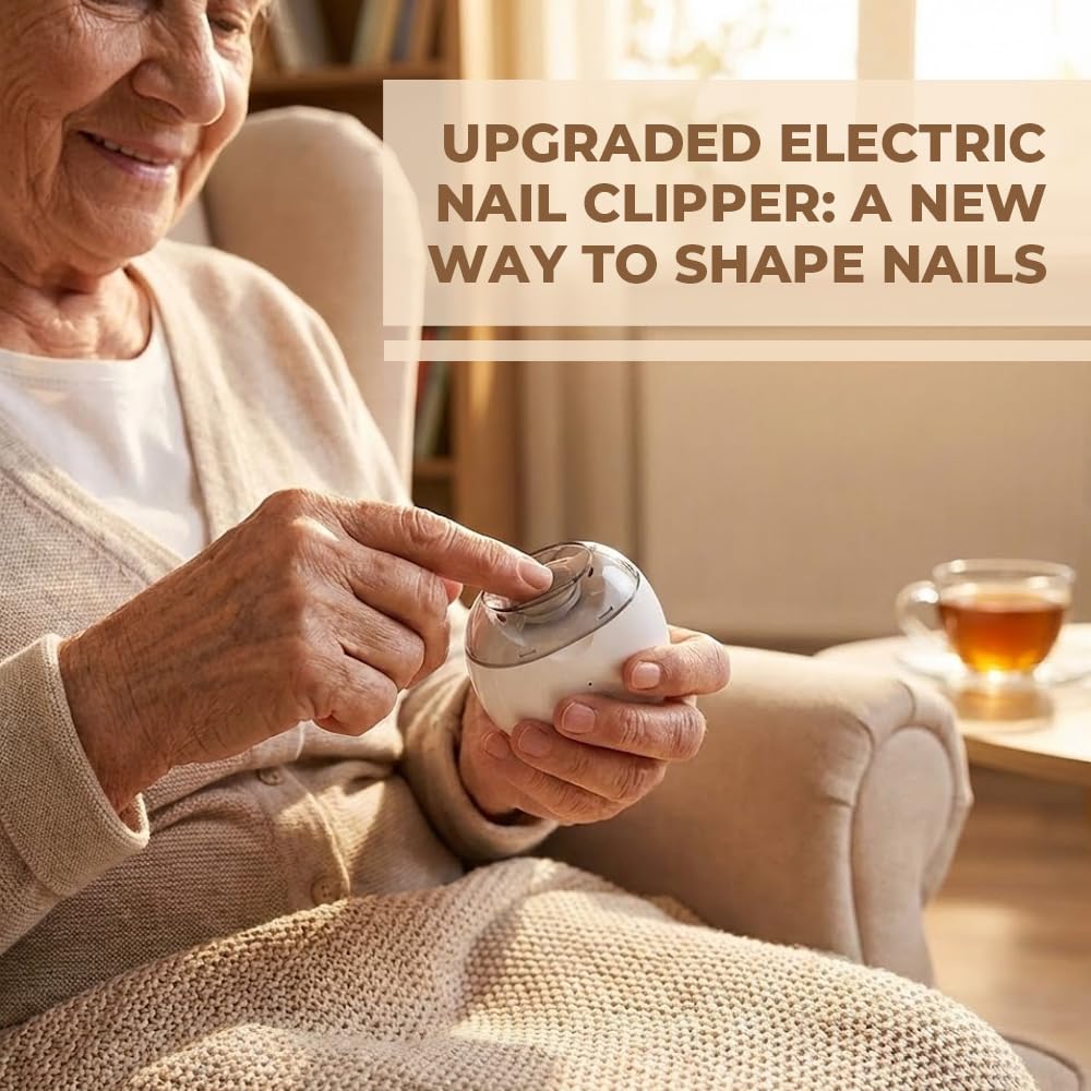 Saker Electric Automatic Nail Clipper & Grinder 2026| Rechargeable Fingernail Trimmer with LED Light, 3-Speed Quiet Nail Care Tool for Adults,Seniors,Babies (1PC)