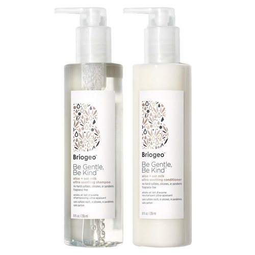 Briogeo Be Gentle, Be Kind Aloe + Oat Milk Shampoo & Conditioner Bundle - Hypoallergenic, Fragrance-Free Care for Sensitive Scalp | Vegan, Silicone-Free | 2 x 8 fl oz