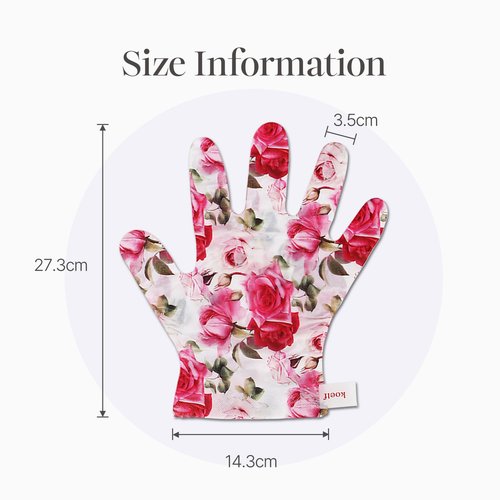 Koelf PETITFEE Rose Petal Satin Hand Mask - Nourishing Moisturizing Gloves with Peptide & Collagen (5 Pairs)