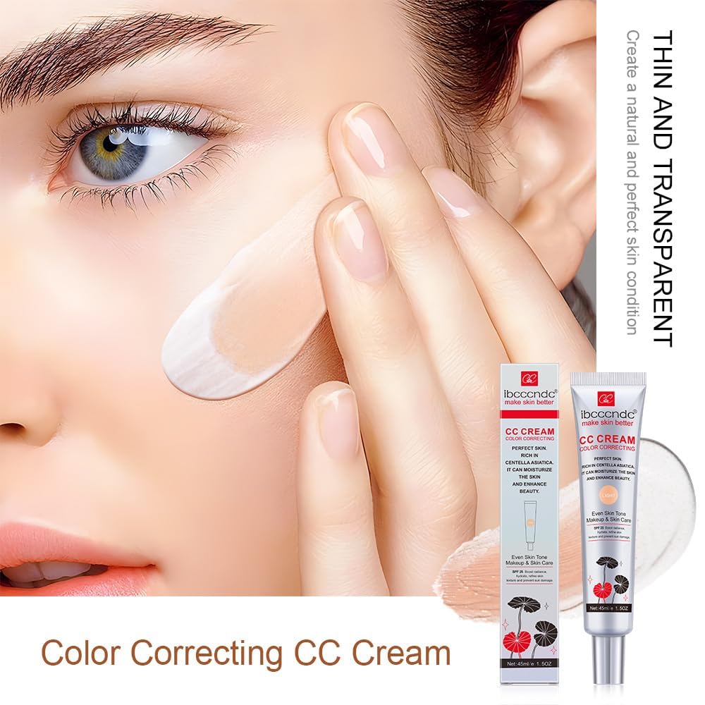Skiennix Color Correcting CC Cream - Waterproof Foundation with SPF 25 & Centella Asiatica - 1.5 Oz (Dark)
