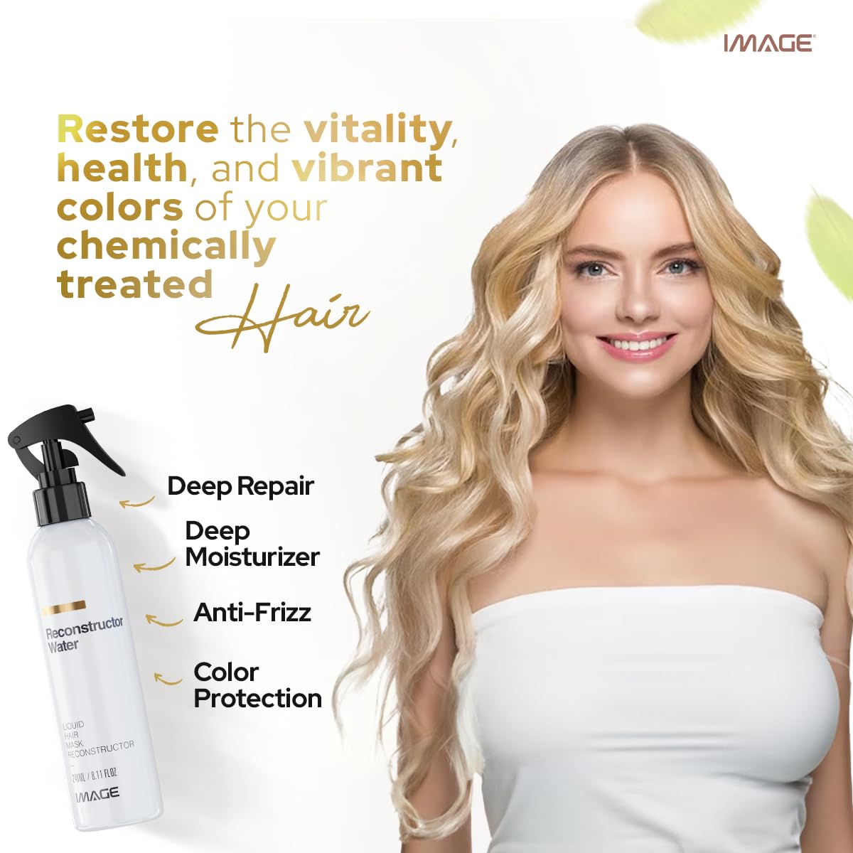 Skiennix Image Reconstructor Water - Liquid Hair Mask for Damaged Hair - Repairs & Moisturizes with Panthenol & Vitamin E - 8.11 Fl Oz