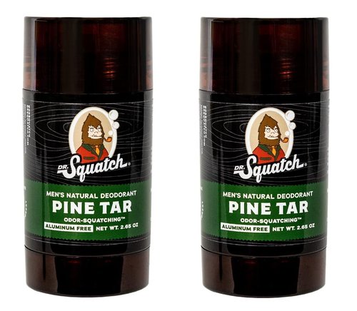 Dr. Squatch Natural Deodorant for Men – Odor-Squatching Men's Deodorant Aluminum Free - Pine Tar 2.65 oz (2 Pack)