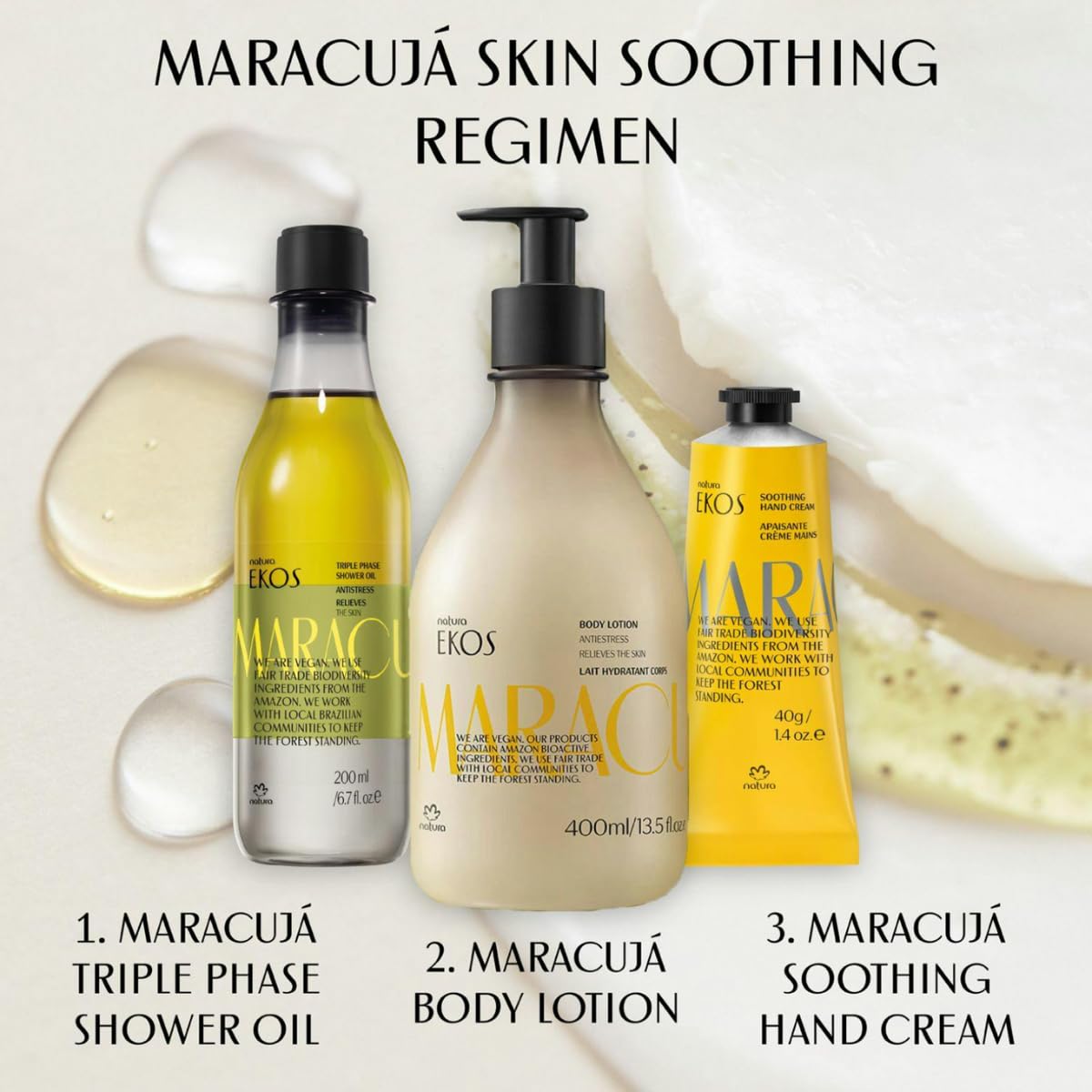 Ekos Maracujá Soothing Body Lotion Refill - 400ml Hydrating Formula for Soft Skin