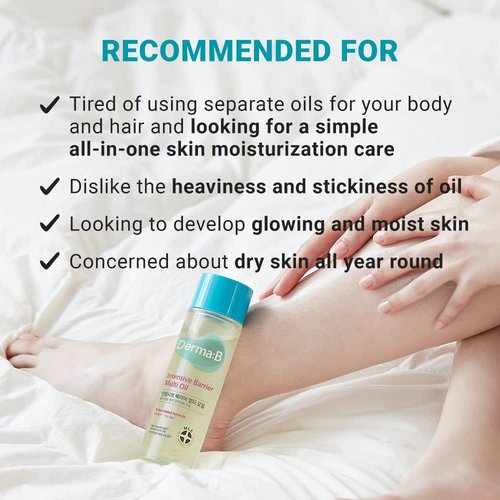 Derma B | Intensive Barrier Multi-Use Body Oil | Moisturizing & Non-Sticky | 4.56 fl oz (135ml)