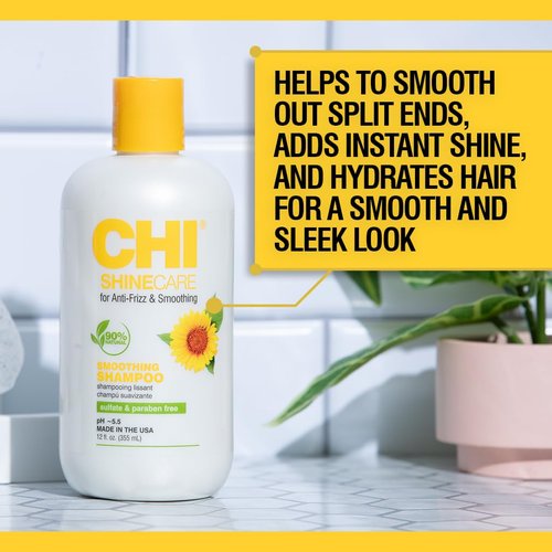 CHI ShineCare Smoothing Shampoo - Instantly Transforms Dull Hair with Shine & Hydration | 12 Oz, Sulfate-Free