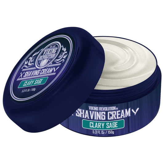 Viking Revolution Luxury Shaving Cream - Clary Sage Scent for Soft, Smooth Shaves - 5.3 Fl Oz