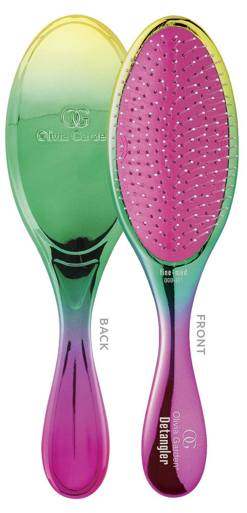 Olivia Garden Aurora Detangler Brush - Effortless Detangling for Fine to Medium Hair | Rainbow Design