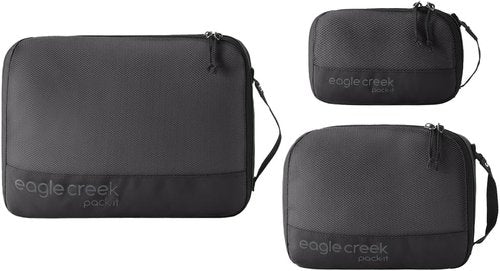 Eagle Creek Pack-It Reveal Cube Set - Durable Packing Cubes for Organized Travel - Black - XS/S/M