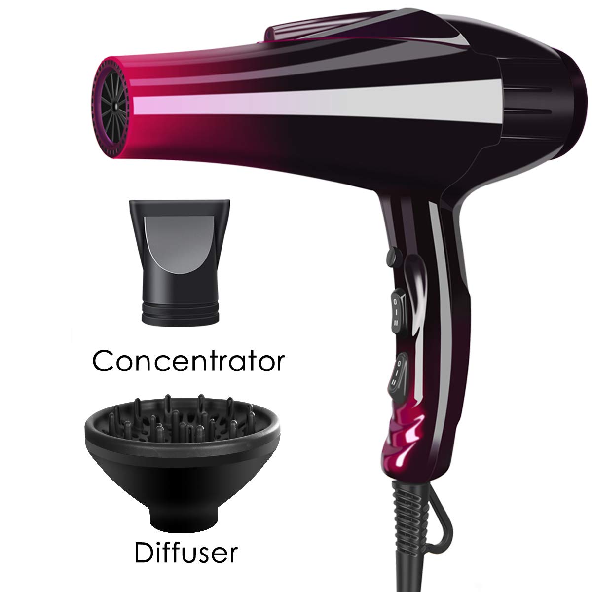 Skiennix Professional Hair Dryer - 3500W Fast Drying with Blue Light & Negative Ionic Technology