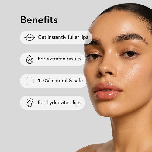 Nelux Hyaluronic Acid Lip Plumper - Instant Hydration & Fullness | Non-Sticky, Smooth Finish