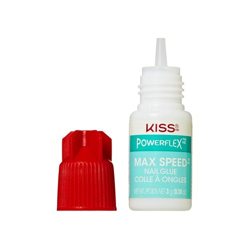 KISS PowerFlex Maximum Speed Nail Glue - Fast Drying Adhesive for Glue-On Nails & Repairs with Nozzle Tip Applicator, Ideal for Tips & Wraps, Net Wt. 0.10 oz (3g)