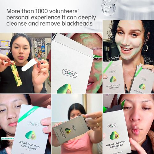 VGO Blackhead Remover Bubble Clay Mask, Deep Moisturizing & Pore Cleanser Face, with Salicylic Acid & Hyaluronic Acid，Daily Hydrating Facial Care & Skin Blackhead Mud, 12pcs (0.14 Ounce (Pack of 12))