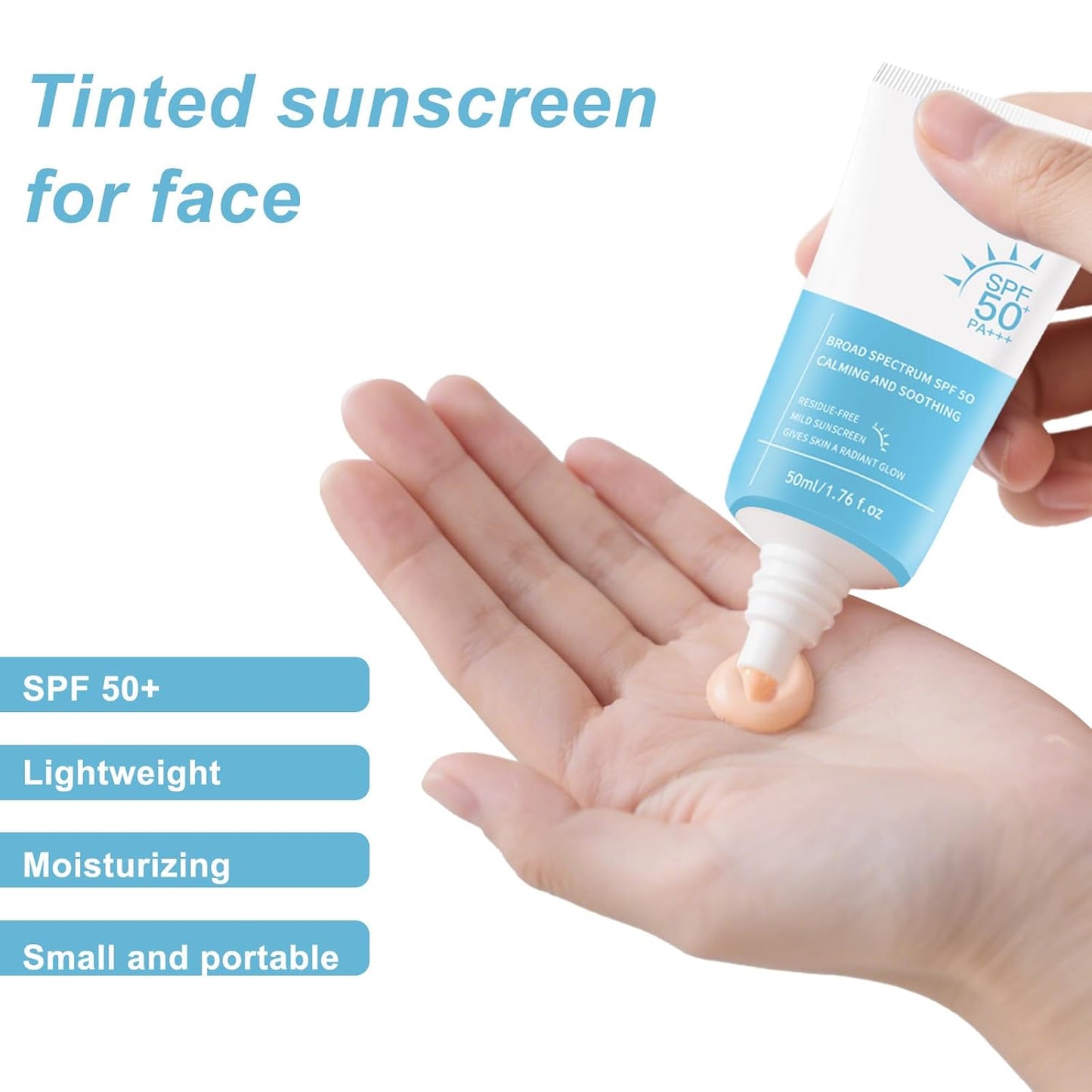 Skiennix Tinted Sunscreen for Face - Broad Spectrum SPF 50+ | Lightweight, Non-Greasy, Natural Coverage - 50ml