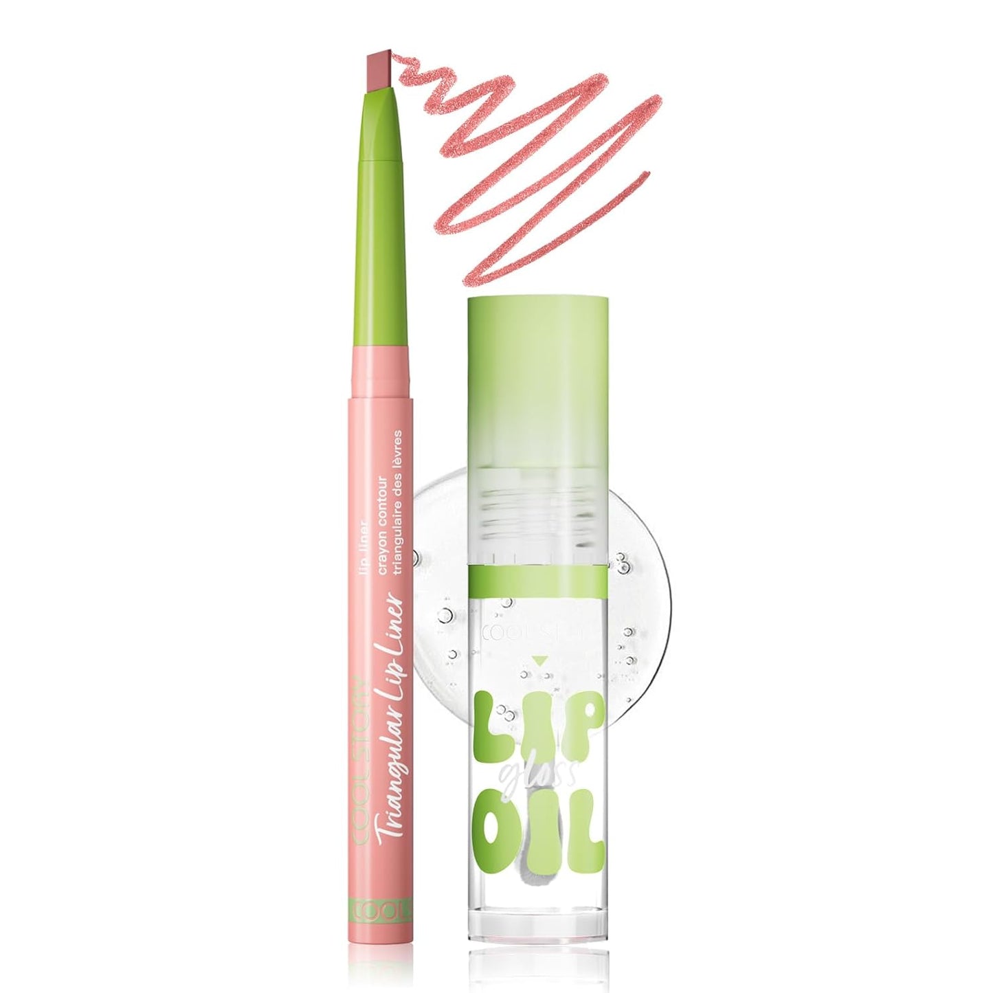 COOL STORY Lip Gloss and Liner Set - Ultra Glossy Finish, 2-Piece Combo for Stunning Lips