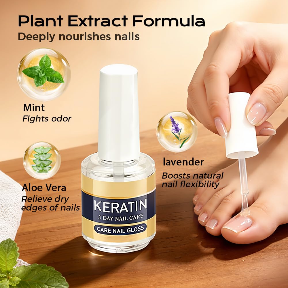 Skiennix Keratin Nail Care Oil - 2026 Moisturizing Cuticle Treatment for Dry & Brittle Nails | 3-Pack