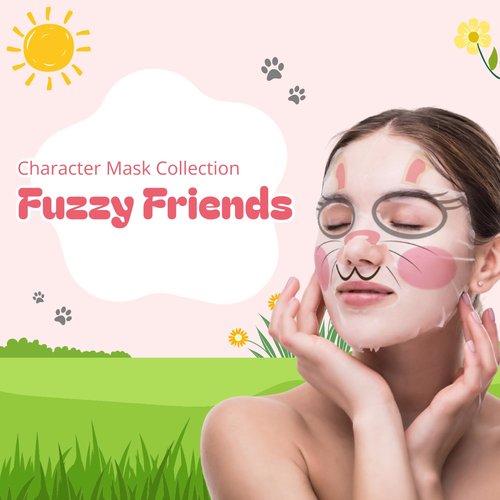 Epielle Rabbit Character Face Masks - Fun Korean Skin Care 6-Pack | Perfect for Spa Parties & Gifts