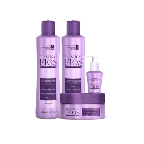 CADIVEU Keratin Hair Smoothing Set - 4-Piece Home Care Line with Shampoo, Conditioner, Mask & Primer